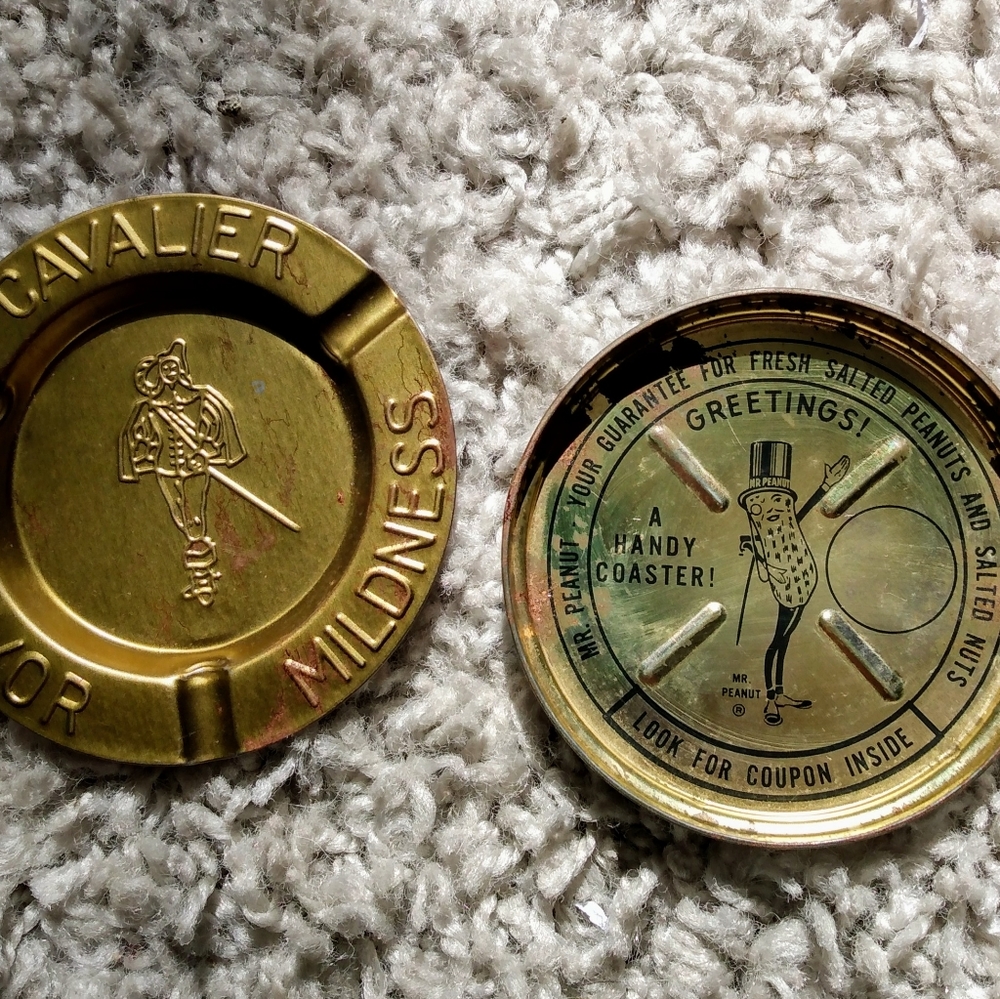 Vintage Tin Cavalier Ashtray & Planters Coaster